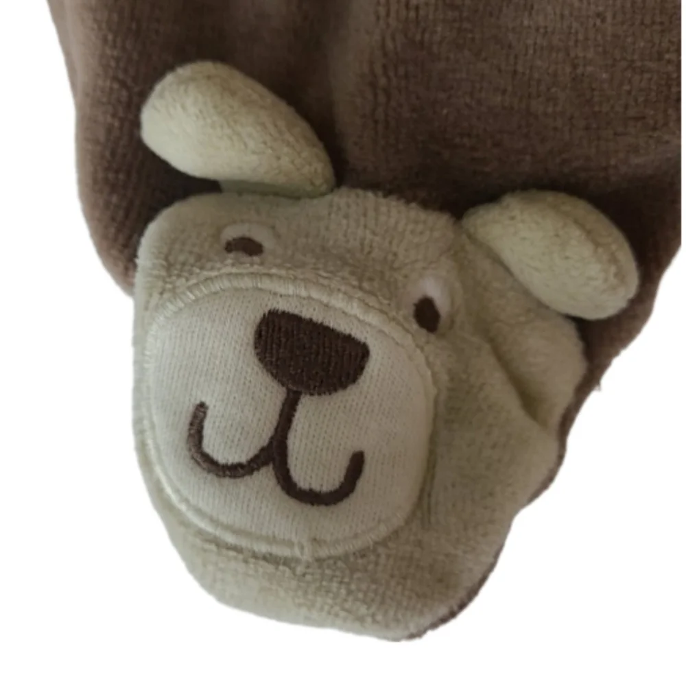 Vintage Baby 3 Months Bear Footies Brown Fleece Casual Pants 3M Mos Infant Kids